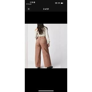 We The Free People CRVY Gia High Rise Wide Leg Sand Dune Women’s Jeans Size 30